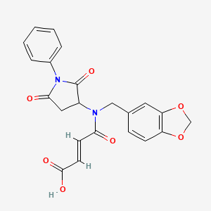 4-[(1,3-benzodioxol-5-ylmethyl)(2,5-dioxo-1-phenyl-3-pyrrolidinyl)amino]-4-oxo-2-butenoic acid