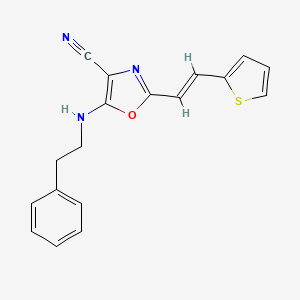 5-(2-phenylethylamino)-2-[(E)-2-thiophen-2-ylethenyl]-1,3-oxazole-4-carbonitrile