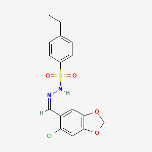 N'-[(6-chloro-1,3-benzodioxol-5-yl)methylene]-4-ethylbenzenesulfonohydrazide