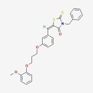 (5E)-3-benzyl-5-[[3-[3-(2-methoxyphenoxy)propoxy]phenyl]methylidene]-2-sulfanylidene-1,3-thiazolidin-4-one