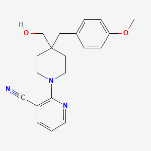 2-[4-(hydroxymethyl)-4-(4-methoxybenzyl)piperidin-1-yl]nicotinonitrile