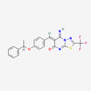 5-imino-6-[4-(1-phenylethoxy)benzylidene]-2-(trifluoromethyl)-5,6-dihydro-7H-[1,3,4]thiadiazolo[3,2-a]pyrimidin-7-one