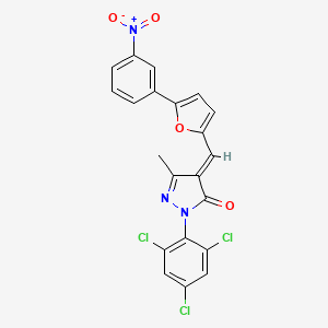 (4E)-5-methyl-4-[[5-(3-nitrophenyl)furan-2-yl]methylidene]-2-(2,4,6-trichlorophenyl)pyrazol-3-one