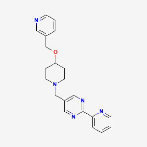 molecular formula C21H23N5O B5354416 2-(2-pyridinyl)-5-{[4-(3-pyridinylmethoxy)-1-piperidinyl]methyl}pyrimidine 