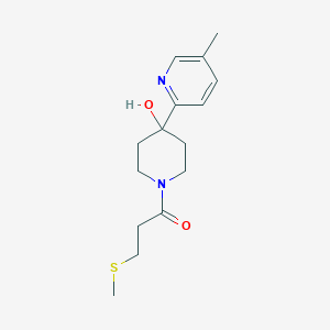 4-(5-methylpyridin-2-yl)-1-[3-(methylthio)propanoyl]piperidin-4-ol