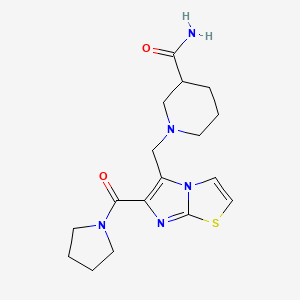 1-{[6-(pyrrolidin-1-ylcarbonyl)imidazo[2,1-b][1,3]thiazol-5-yl]methyl}piperidine-3-carboxamide