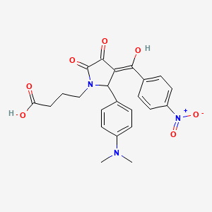 4-[2-[4-(dimethylamino)phenyl]-4-hydroxy-3-(4-nitrobenzoyl)-5-oxo-2,5-dihydro-1H-pyrrol-1-yl]butanoic acid