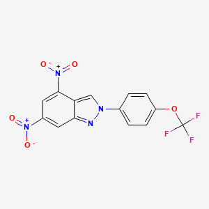 molecular formula C14H7F3N4O5 B5354800 4,6-dinitro-2-[4-(trifluoromethoxy)phenyl]-2H-indazole 