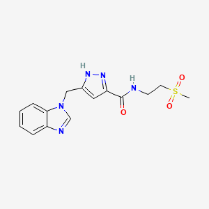 5-(1H-benzimidazol-1-ylmethyl)-N-[2-(methylsulfonyl)ethyl]-1H-pyrazole-3-carboxamide