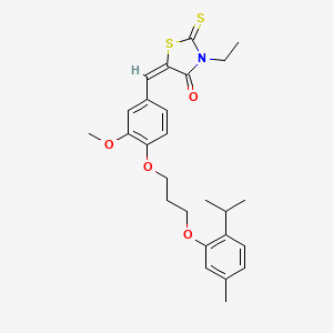 3-ethyl-5-{4-[3-(2-isopropyl-5-methylphenoxy)propoxy]-3-methoxybenzylidene}-2-thioxo-1,3-thiazolidin-4-one