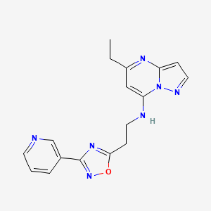 5-ethyl-N-{2-[3-(3-pyridinyl)-1,2,4-oxadiazol-5-yl]ethyl}pyrazolo[1,5-a]pyrimidin-7-amine