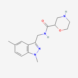 molecular formula C15H20N4O2 B5354875 N-[(1,5-dimethyl-1H-indazol-3-yl)methyl]-2-morpholinecarboxamide hydrochloride 