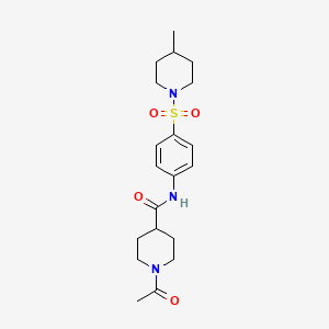 1-acetyl-N-{4-[(4-methyl-1-piperidinyl)sulfonyl]phenyl}-4-piperidinecarboxamide