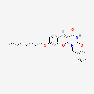 (5Z)-1-benzyl-5-[(4-octoxyphenyl)methylidene]-1,3-diazinane-2,4,6-trione