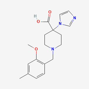 4-Imidazol-1-yl-1-[(2-methoxy-4-methylphenyl)methyl]piperidine-4-carboxylic acid