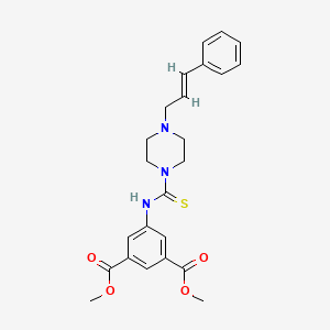 DIMETHYL 5-[({4-[(E)-3-PHENYL-2-PROPENYL]PIPERAZINO}CARBOTHIOYL)AMINO]ISOPHTHALATE