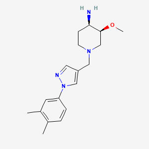 (3S*,4R*)-1-{[1-(3,4-dimethylphenyl)-1H-pyrazol-4-yl]methyl}-3-methoxypiperidin-4-amine