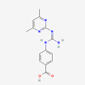 molecular formula C14H15N5O2 B5355518 4-[N'-(4,6-dimethylpyrimidin-2-yl)carbamimidamido]benzoic acid 