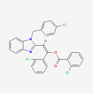 [(E)-1-(2-chlorophenyl)-2-[1-[(4-chlorophenyl)methyl]benzimidazol-2-yl]ethenyl] 2-chlorobenzoate