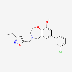 7-(3-chlorophenyl)-4-[(3-ethylisoxazol-5-yl)methyl]-2,3,4,5-tetrahydro-1,4-benzoxazepin-9-ol