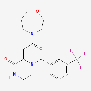 3-[2-(1,4-oxazepan-4-yl)-2-oxoethyl]-4-[3-(trifluoromethyl)benzyl]-2-piperazinone