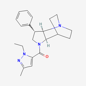 (2R*,3S*,6R*)-5-[(1-ethyl-3-methyl-1H-pyrazol-5-yl)carbonyl]-3-phenyl-1,5-diazatricyclo[5.2.2.0~2,6~]undecane