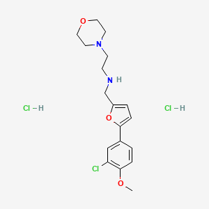 molecular formula C18H25Cl3N2O3 B5355616 N-{[5-(3-chloro-4-methoxyphenyl)-2-furyl]methyl}-2-(4-morpholinyl)ethanamine dihydrochloride 