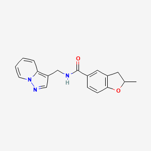 2-methyl-N-(pyrazolo[1,5-a]pyridin-3-ylmethyl)-2,3-dihydro-1-benzofuran-5-carboxamide