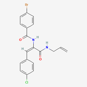 4-bromo-N-[(E)-1-(4-chlorophenyl)-3-oxo-3-(prop-2-enylamino)prop-1-en-2-yl]benzamide