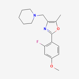 1-{[2-(2-fluoro-4-methoxyphenyl)-5-methyl-1,3-oxazol-4-yl]methyl}piperidine