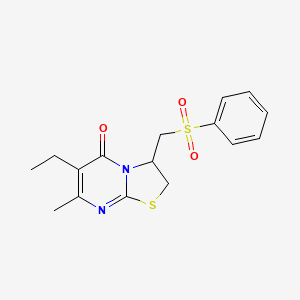 6-ethyl-7-methyl-3-[(phenylsulfonyl)methyl]-2,3-dihydro-5H-[1,3]thiazolo[3,2-a]pyrimidin-5-one