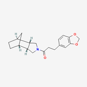 (1R*,2R*,6S*,7S*)-4-[3-(1,3-benzodioxol-5-yl)propanoyl]-4-azatricyclo[5.2.1.0~2,6~]decane