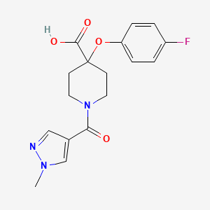 4-(4-fluorophenoxy)-1-[(1-methyl-1H-pyrazol-4-yl)carbonyl]piperidine-4-carboxylic acid