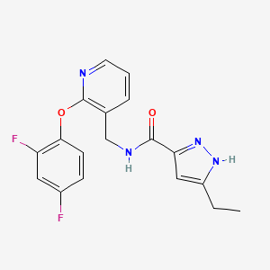 N-{[2-(2,4-difluorophenoxy)pyridin-3-yl]methyl}-3-ethyl-1H-pyrazole-5-carboxamide