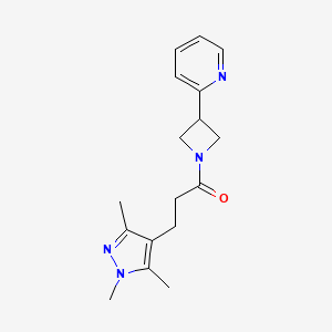 2-{1-[3-(1,3,5-trimethyl-1H-pyrazol-4-yl)propanoyl]-3-azetidinyl}pyridine