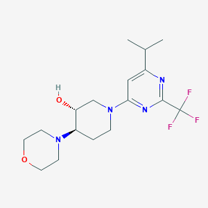 (3R,4R)-4-morpholin-4-yl-1-[6-propan-2-yl-2-(trifluoromethyl)pyrimidin-4-yl]piperidin-3-ol