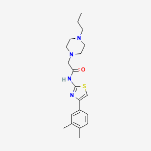 N-[4-(3,4-dimethylphenyl)-1,3-thiazol-2-yl]-2-(4-propylpiperazin-1-yl)acetamide