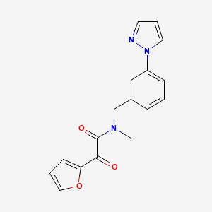 molecular formula C17H15N3O3 B5356640 2-(2-furyl)-N-methyl-2-oxo-N-[3-(1H-pyrazol-1-yl)benzyl]acetamide 