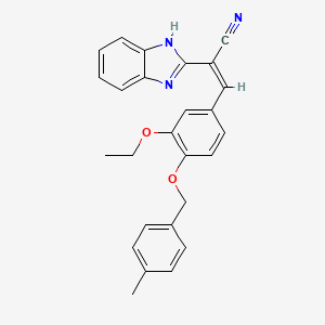 (Z)-2-(1H-benzimidazol-2-yl)-3-[3-ethoxy-4-[(4-methylphenyl)methoxy]phenyl]prop-2-enenitrile