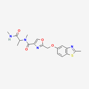 N-methyl-2-{[(2-methyl-1,3-benzothiazol-5-yl)oxy]methyl}-N-[1-methyl-2-(methylamino)-2-oxoethyl]-1,3-oxazole-4-carboxamide