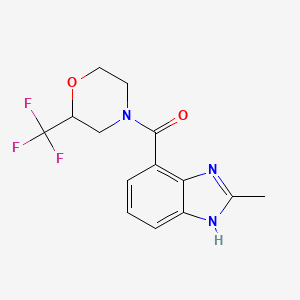 molecular formula C14H14F3N3O2 B5356663 2-methyl-4-{[2-(trifluoromethyl)morpholin-4-yl]carbonyl}-1H-benzimidazole 