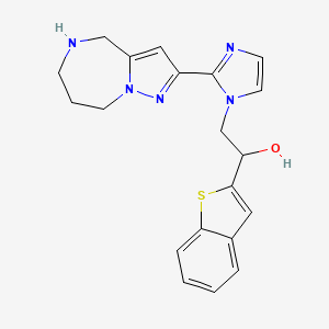 1-(1-benzothien-2-yl)-2-[2-(5,6,7,8-tetrahydro-4H-pyrazolo[1,5-a][1,4]diazepin-2-yl)-1H-imidazol-1-yl]ethanol dihydrochloride