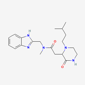 N-(1H-benzimidazol-2-ylmethyl)-N-methyl-2-[1-(3-methylbutyl)-3-oxo-2-piperazinyl]acetamide