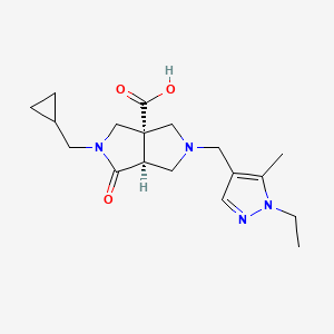 (3aS*,6aS*)-2-(cyclopropylmethyl)-5-[(1-ethyl-5-methyl-1H-pyrazol-4-yl)methyl]-1-oxohexahydropyrrolo[3,4-c]pyrrole-3a(1H)-carboxylic acid