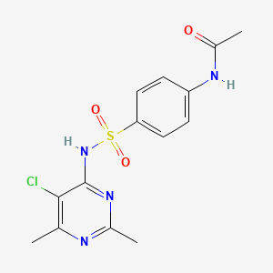 molecular formula C14H15ClN4O3S B5356754 N-(4-{[(5-chloro-2,6-dimethyl-4-pyrimidinyl)amino]sulfonyl}phenyl)acetamide 