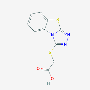 molecular formula C10H7N3O2S2 B053568 ([1,2,4]Triazolo[3,4-B][1,3]benzothiazol-3-ylthio)acetic acid CAS No. 114722-63-3
