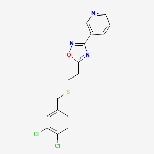 3-(5-{2-[(3,4-dichlorobenzyl)thio]ethyl}-1,2,4-oxadiazol-3-yl)pyridine