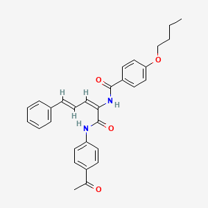 N-[(2E,4E)-1-(4-acetylanilino)-1-oxo-5-phenylpenta-2,4-dien-2-yl]-4-butoxybenzamide