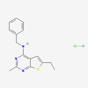 N-benzyl-6-ethyl-2-methylthieno[2,3-d]pyrimidin-4-amine hydrochloride