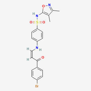 4-[[(Z)-3-(4-bromophenyl)-3-oxoprop-1-enyl]amino]-N-(3,4-dimethyl-1,2-oxazol-5-yl)benzenesulfonamide